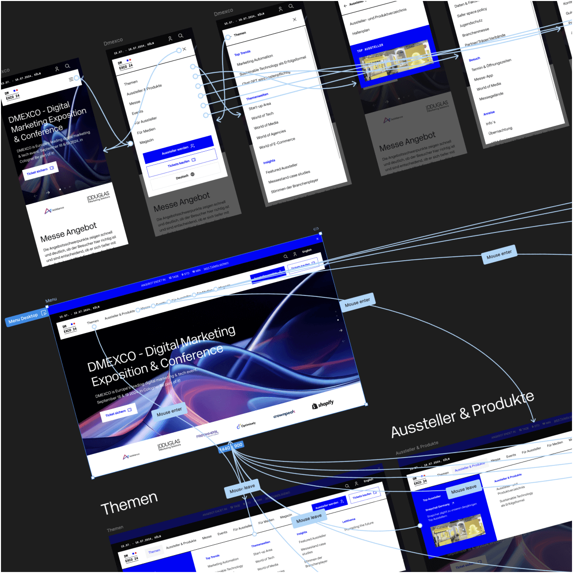 Figma Prototyping DMXCO Webseite